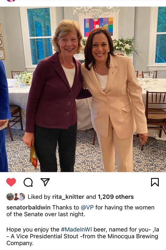 Thanks Senator Baldwin for Bringing #kamalabeer to Our Favorite Veep's Dinner Party