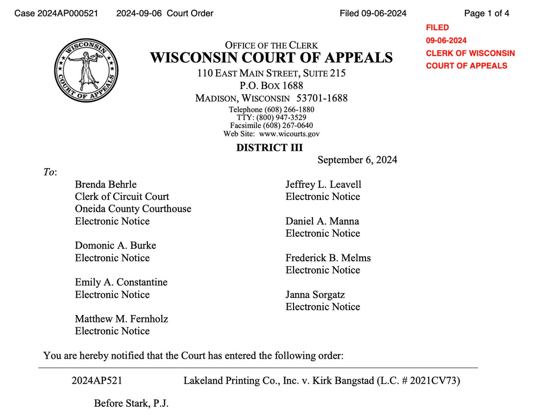 Out of the Frying Pan, Into the Fire: Appeals court denies stay of collections in $750K defamation loss, Minocqua Brewing Company again in jeopardy.